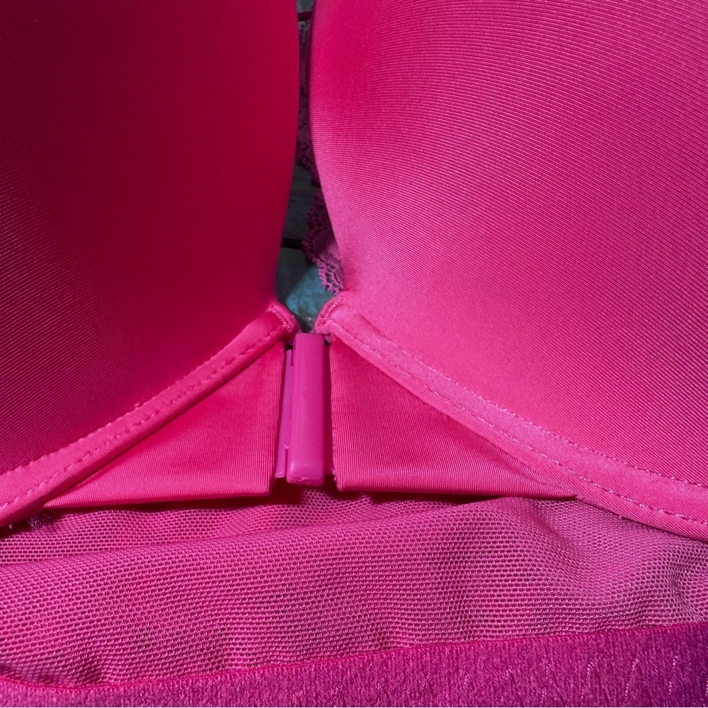 Torrid XO Pink Plunge Push-Up Front-Close Underwire Lace Bra Size 46DDD - Picture 14 of 16